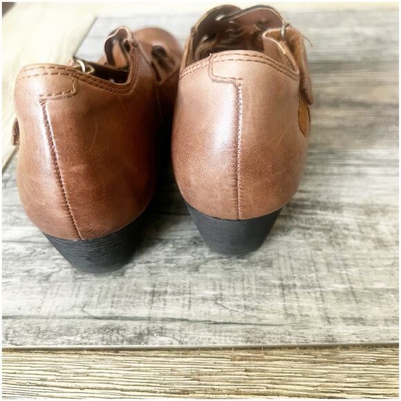 Rockport Cobblestone Strappy Jewett Round Toe Wedge Tan Leather Size 7.5 - Picture 3 of 10